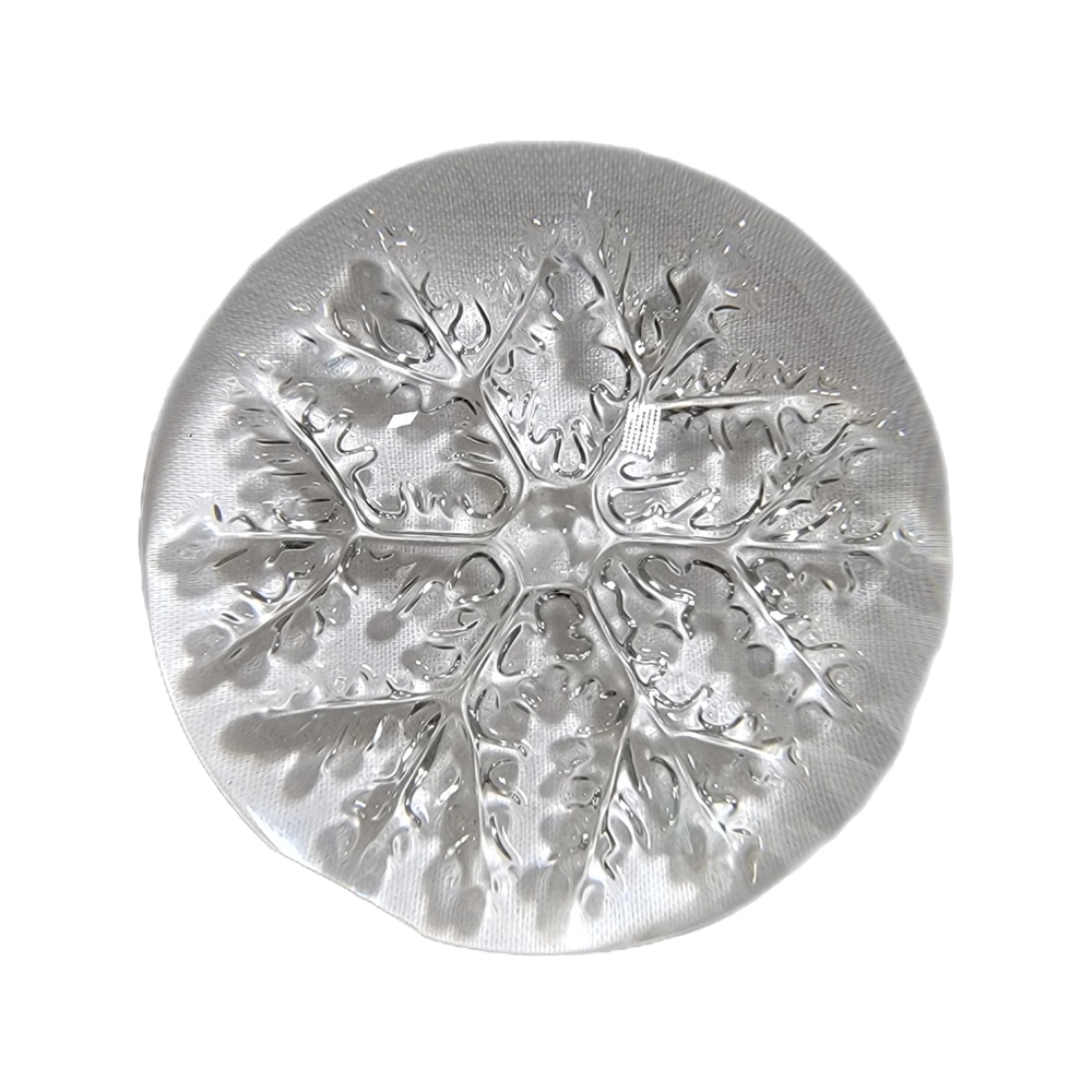 Vintage Cristal France Snowflake  Crystal Paperweight 3.5"